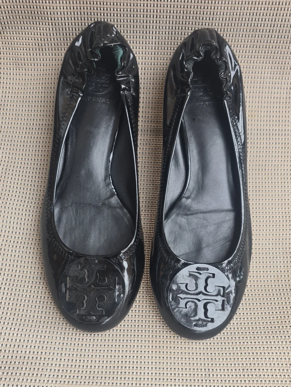 Tory Burch Black Patent Leather Ballet Flats
